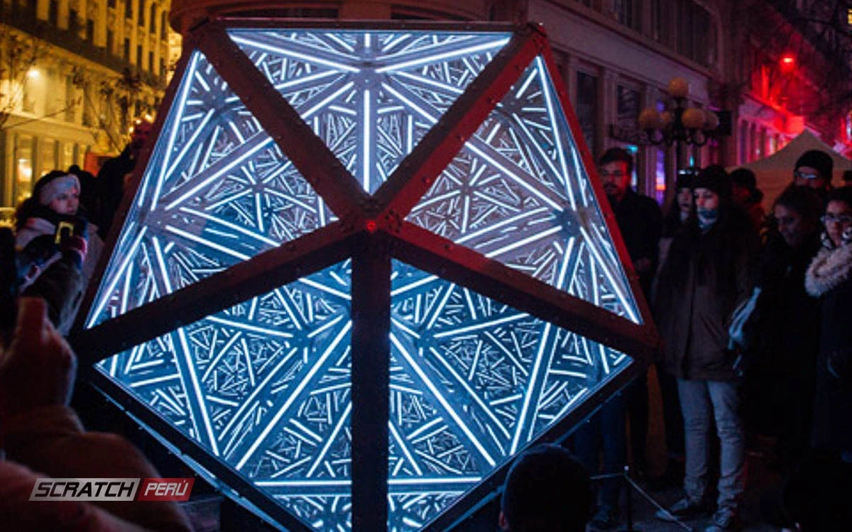geometria infinita led - Túnel hexagonal led - scratch perú.