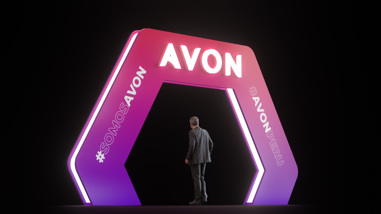 portico de ingreso para avon, vista lateral
