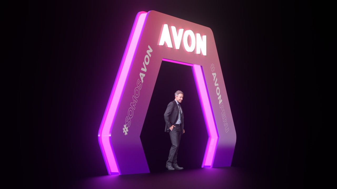 portico de ingreso para avon isometrico