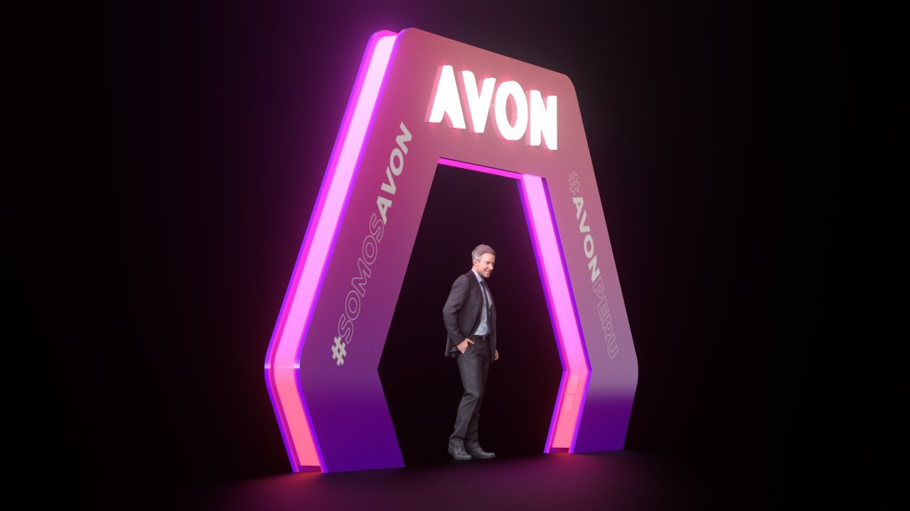 portico de ingreso para avon, isometrico