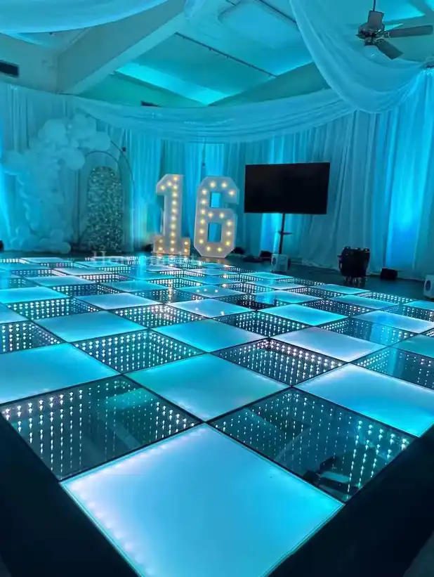 Pista de baile LED 3D Infinity Mirror RGB para bodas y discotecas.